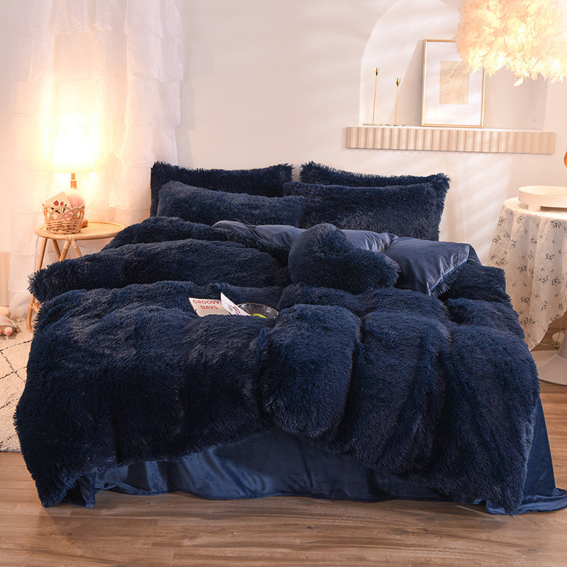CloudLuxe™ Luxury Thick Fleece Duvet Cover Set – Fluffy Shaggy Plush Bedding, Queen/King Size, Ultra Soft & Warm for Winter