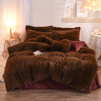 CloudLuxe™ Luxury Thick Fleece Duvet Cover Set – Fluffy Shaggy Plush Bedding, Queen/King Size, Ultra Soft & Warm for Winter