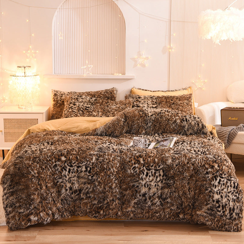 CloudLuxe™ Luxury Thick Fleece Duvet Cover Set – Fluffy Shaggy Plush Bedding, Queen/King Size, Ultra Soft & Warm for Winter